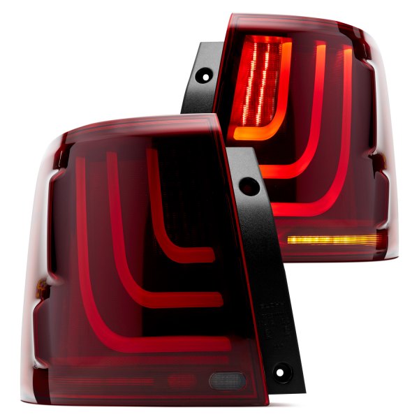 Glohh™ - GL-3 Dynamic Black/Red Sequential Fiber Optic LED Tail Lights, Land Rover Range Rover Sport
