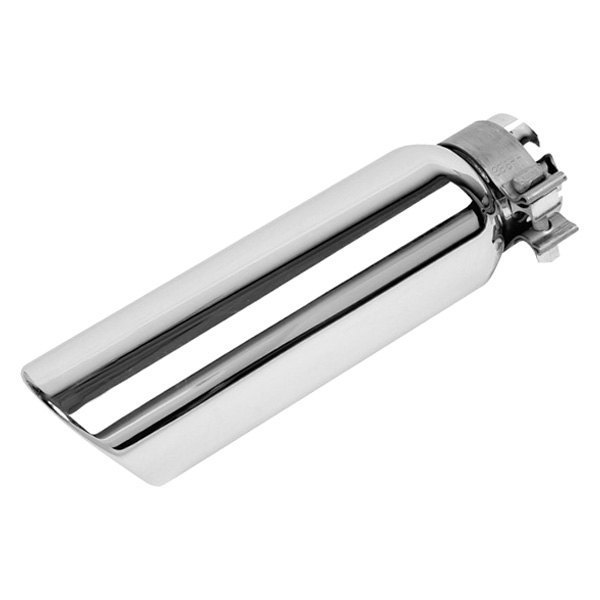 Go Rhino® - Stainless Steel Round Rolled Edge Angle Cut Polished Exhaust Tip