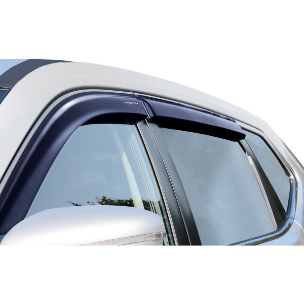 Goodyear Accessories - Tape-On Shatterproof Flexible Smoke Front Side Window Deflectors