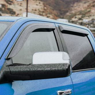 Goodyear Accessories - Tape-On Smoke Front and Rear Side Window Deflectors with 2 License Plate Frames