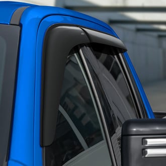 Goodyear Accessories - Tape-On Smoke Front and Rear Side Window Deflectors with 2 License Plate Frames