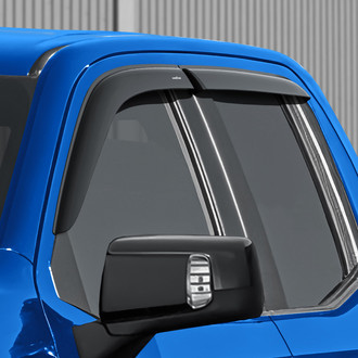 Goodyear Accessories - Tape-On Smoke Front and Rear Side Window Deflectors with 2 License Plate Frames