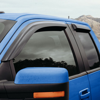 Goodyear Accessories - Tape-On Smoke Front and Rear Side Window Deflectors with 2 License Plate Frames