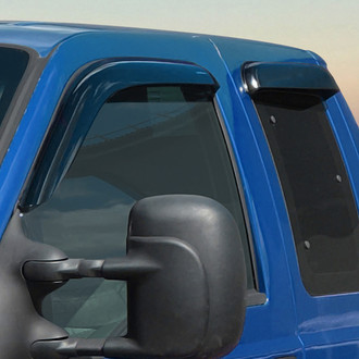 Goodyear Accessories - Tape-On Smoke Front and Rear Side Window Deflectors with 2 License Plate Frames