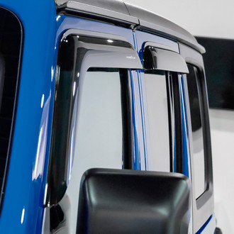 Goodyear Accessories - Tape-On Smoke Front and Rear Side Window Deflectors with 2 License Plate Frames