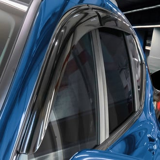 Goodyear Accessories - Tape-On Smoke Front and Rear Side Window Deflectors with 2 License Plate Frames