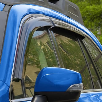 Goodyear Accessories - Tape-On Smoke Front and Rear Side Window Deflectors with 2 License Plate Frames