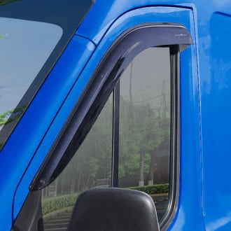 Goodyear Accessories - Tape-On Smoke Front Side Window Deflectors with 2 License Plate Frames