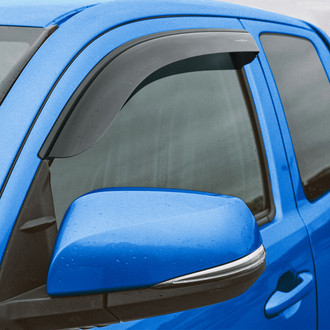Goodyear Accessories - Tape-On Smoke Front Side Window Deflectors with 2 License Plate Frames