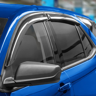 Goodyear Accessories - Tape-On Smoke Front and Rear Side Window Deflectors with 2 License Plate Frames