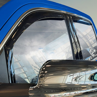 Goodyear Accessories - In-Channel Smoke Front and Rear Side Window Deflectors with 2 License Plate Frames