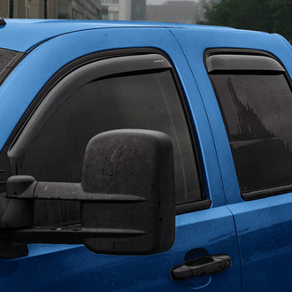 Goodyear Accessories - In-Channel Smoke Front and Rear Side Window Deflectors with 2 License Plate Frames