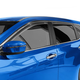 Goodyear Accessories - In-Channel Smoke Front and Rear Side Window Deflectors with 2 License Plate Frames