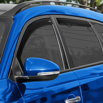 Goodyear Accessories - In-Channel Smoke Front and Rear Side Window Deflectors with 2 License Plate Frames