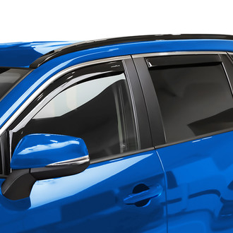 Goodyear Accessories - In-Channel Smoke Front and Rear Side Window Deflectors with 2 License Plate Frames