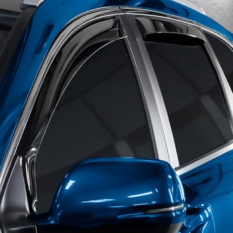 Goodyear Accessories - In-Channel Smoke Front and Rear Side Window Deflectors with 2 License Plate Frames