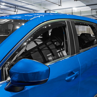 Goodyear Accessories - In-Channel Smoke Front and Rear Side Window Deflectors with 2 License Plate Frames