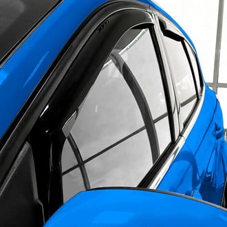 Goodyear Accessories - In-Channel Smoke Front and Rear Side Window Deflectors with 2 License Plate Frames