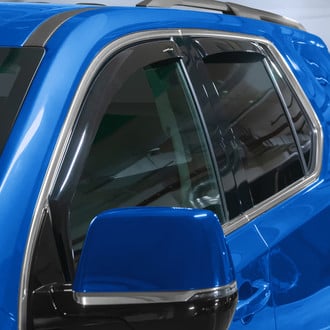 Goodyear Accessories - In-Channel Smoke Front and Rear Side Window Deflectors with 2 License Plate Frames