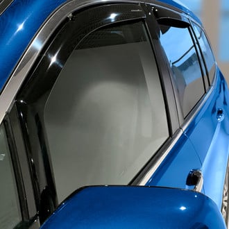 Goodyear Accessories - In-Channel Smoke Front and Rear Side Window Deflectors with 2 License Plate Frames