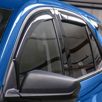 Goodyear Accessories - In-Channel Smoke Front and Rear Side Window Deflectors with 2 License Plate Frames