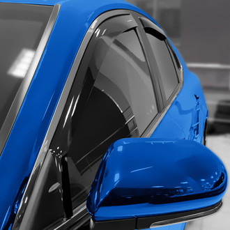 Goodyear Accessories - In-Channel Smoke Front and Rear Side Window Deflectors with 2 License Plate Frames