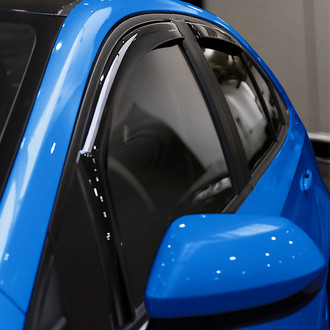 Goodyear Accessories - In-Channel Smoke Front and Rear Side Window Deflectors with 2 License Plate Frames