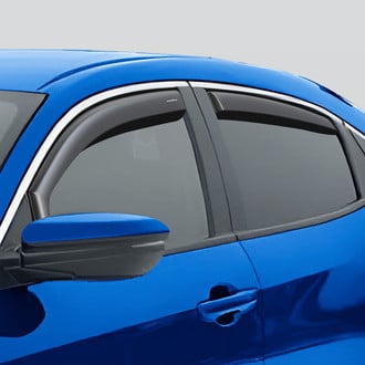 Goodyear Accessories - In-Channel Smoke Front and Rear Side Window Deflectors with 2 License Plate Frames
