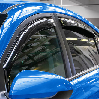 Goodyear Accessories - In-Channel Smoke Front and Rear Side Window Deflectors with 2 License Plate Frames