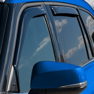 Goodyear Accessories - In-Channel Smoke Front and Rear Side Window Deflectors with 2 License Plate Frames