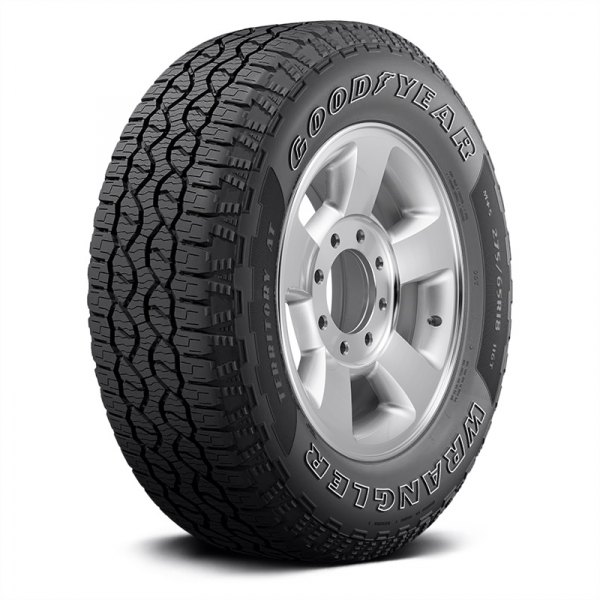 GOODYEAR® - WRANGLER TERRITORY AT WITH OUTLINED WHITE LETTERING