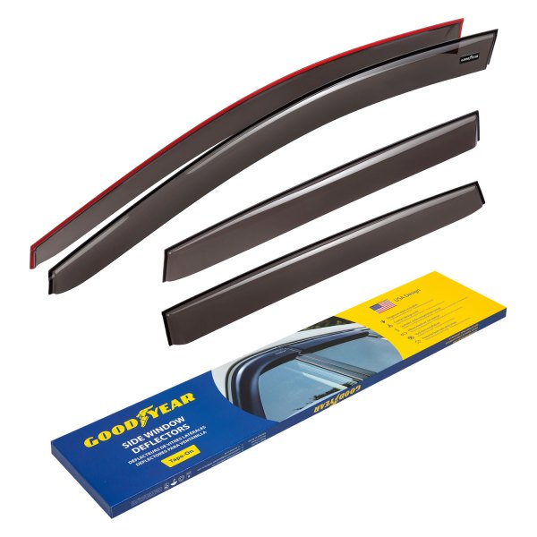  Goodyear Accessories - Tape-On Shatterproof Flexible Smoke Front and Rear Side Window Deflectors