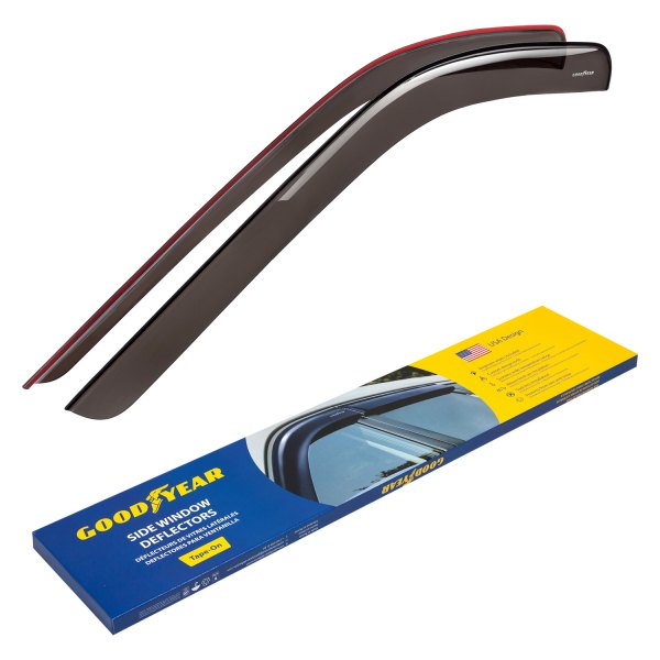  Goodyear Accessories - Tape-On Shatterproof Flexible Smoke Front Side Window Deflectors