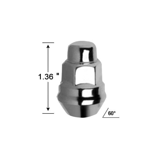 Gorilla Automotive® 31138 - Chrome Cone Seat Acorn Bulge Lug Nut