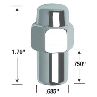 Gorilla Automotive® - Chrome Shank Seat Standard Mag Lug Nut