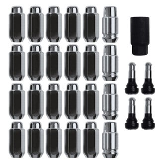 Gorilla Automotive® 91904XL - Chrome Cone Seat Acorn Extra Long Lug Wheel Installation Kit