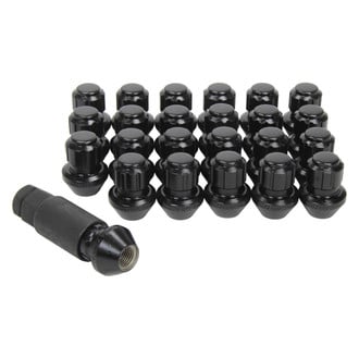Gorilla Automotive® - Black Chrome Cone Seat Factory Style Bulge Wheel Locks