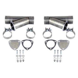 Granatelli Motor Sports® - Aluminized Mild Steel Dual Manual Exhaust Cutout Valve (2.25" Diameter)