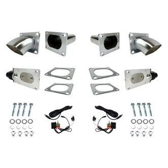 Granatelli Motor Sports® - Stainless Steel Dual Oval Electronic Exhaust Cutout Valve Kit (3" Diameter)
