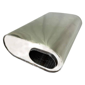 Granatelli Motor Sports® - Stainless Steel Oval Exhaust Muffler