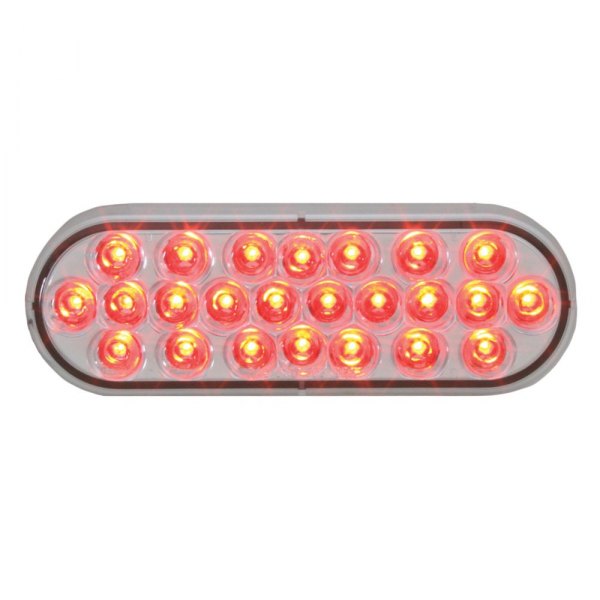 Grand General® - 6.5x2" Chrome Oval Pearl LED Tail Light with Turn Signal