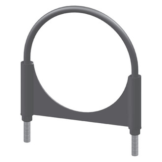 Grand Rock® - Zinc Plated Round Bolt HD Guillotine Single Edge Saddle Exhaust Clamp (4" Diameter)