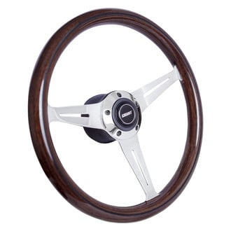 Grant® 1174 - 3-Spoke Collectors Edition Mahogany Wood Steering Wheel with Polished Spokes