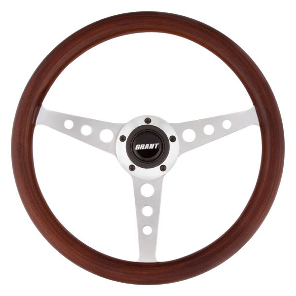Grant® - 3-Spoke Low Gloss Wood Steering Wheel with Holes