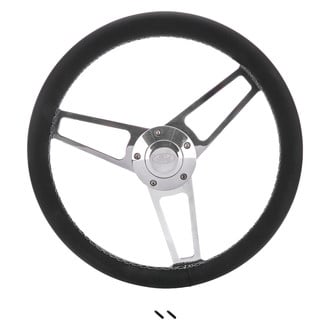 Grant® - 3-Spoke Billet Classic Series Black Leather Wheel Installation Kit