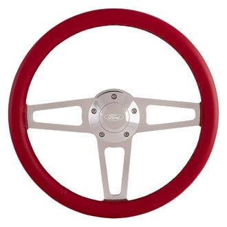 Grant® - 3-Spoke Billet T Series Steering Wheel with Red Grip Color