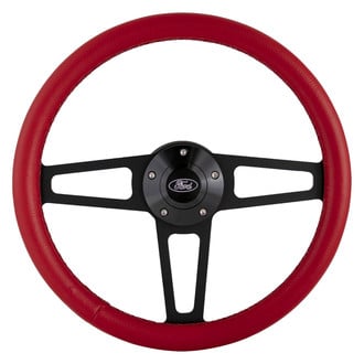 Grant® - 3-Spoke Billet T Series Steering Wheel with Red Grip Color