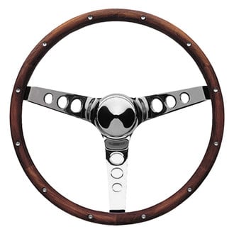 Grant® - 3-Spoke Classic Series Walnut Hardwood Steering Wheel with Anodized Aluminum Rivets