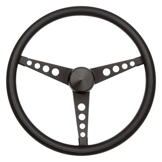 Grant® - 3-Spoke Classic Series Black High Gloss Vinyl Steering Wheel with Black Spokes