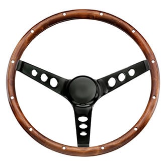 Grant® - 3-Spoke Classic Series Walnut Hardwood Steering Wheel with Anodized Aluminum Rivets